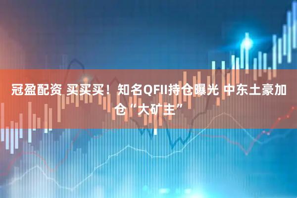 冠盈配资 买买买！知名QFII持仓曝光 中东土豪加仓“大矿主”