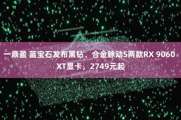 一鼎盈 蓝宝石发布黑钻、合金脉动S两款RX 9060 XT显卡，2749元起